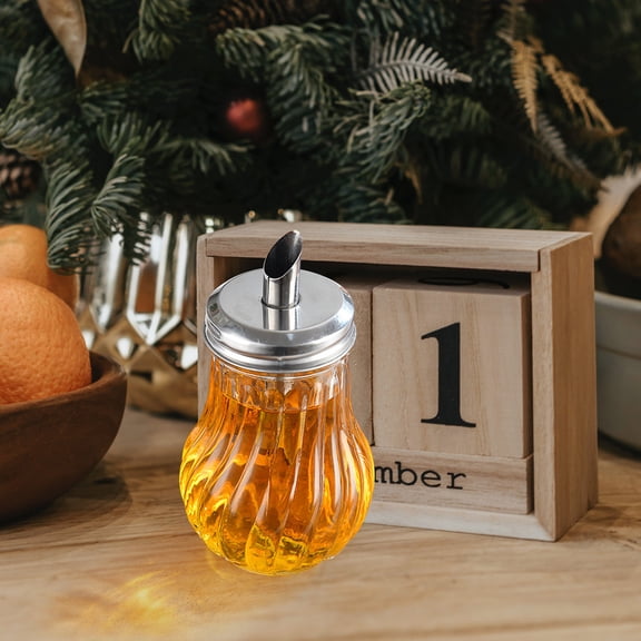LEXSOMEO Glass Kitchen Oil Dispenser and Spice Pourer with Stainless Steel Lid, Dishwasher Safe Sugar and Cocoa Shaker