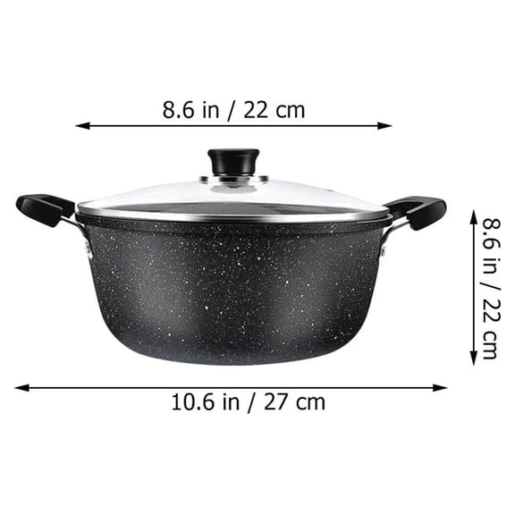 LEXSOMEO Kitchen Stockpot Lidded Soup Pot Non-stick Milk Pot Iron Milk Pot Cooking Soup Pot Cookware
