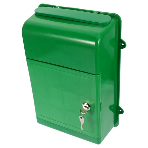 LEXSOMEO Large Capacity Wall Mounted Mailbox with Lock Weatherproof Key Drop Box for Office Home and Outdoor Use Secure Suggestion and Complaint Box Green Outlook