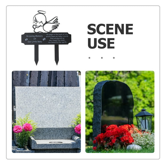 LEXSOMEO Memorial Name Plate Cemetery Sign Post Garden Remembrance Stake Graveyard Decoration For Cemetery Durable Cemetery Memorial Plaque Stake