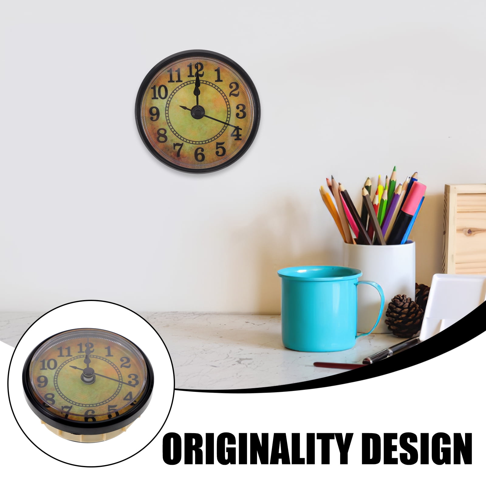 LEXSOMEO Number Round Clock Vintage Clock Insert Novelty DIY Clock ...