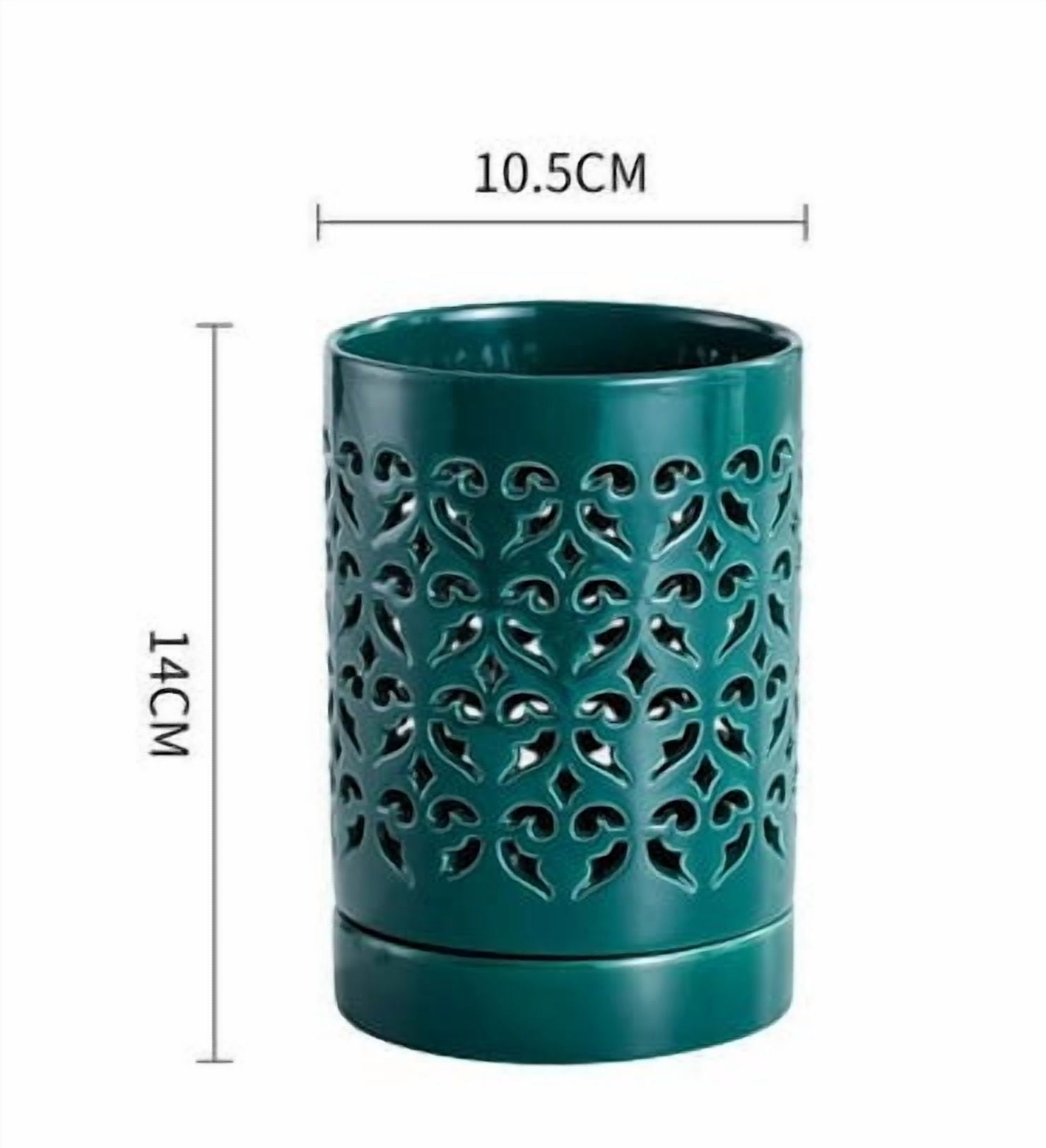 LEXSOMEO Orchid Pot Ceramic Orchid Planter Hollow Out Planter Pot Indoor Plants Pot Cylinder Pot Gardening Pot With Holes And Saucer