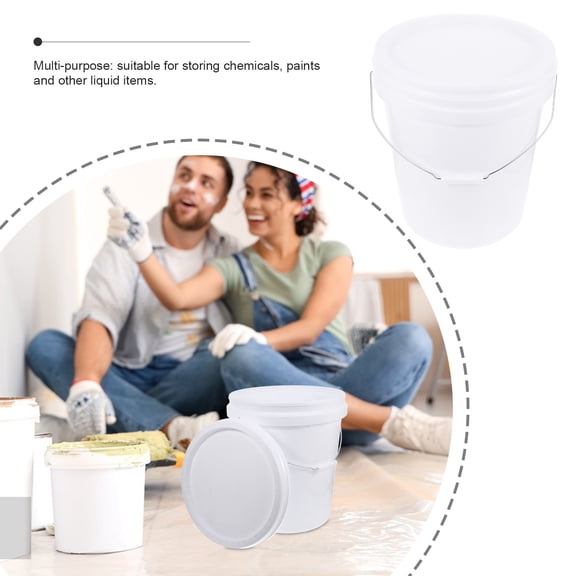 HEMOTON 25 Liter Round Empty Paint Bucket for Color Mixing and Pigment Storage