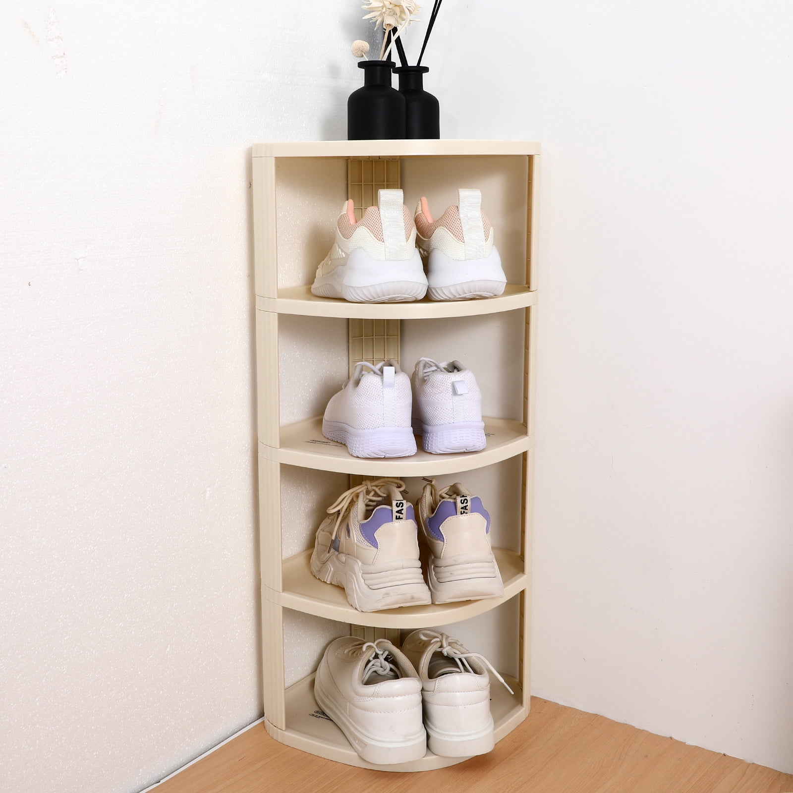 LEXSOMEO Shoe Rack Slim Corner Shoe Rack Tall Shoe Organizer ...