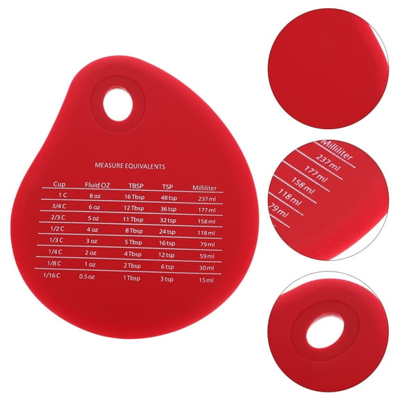 LEXSOMEO Silicone Bowl Scraper With Scale Dough Scraper Dough Cutter Water Drop Shape Bowl Scraper