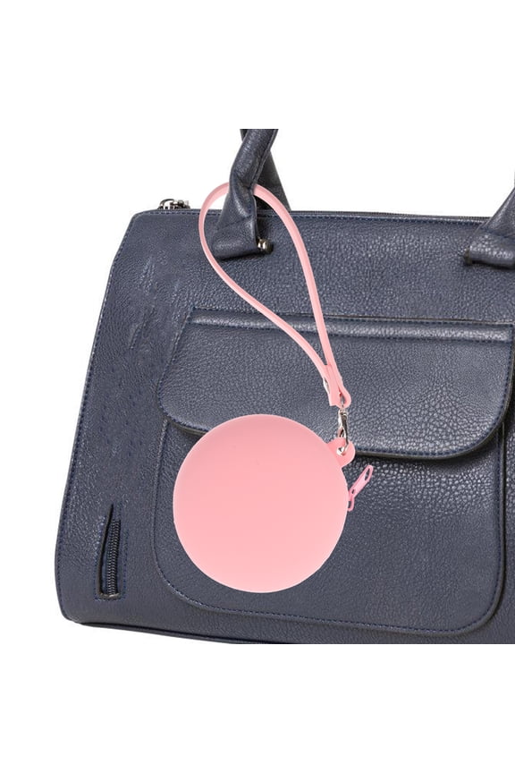 Silicone Purse With Strap Change Pouch Holder Round Key Pouch Wallet Headphone Case With Zipper For Travel Kids Adults Green