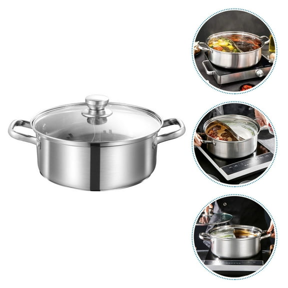 LEXSOMEO Stainless Steel Hotpot Pot Double Handle Pot Induction Cooker Pot Small Soup Pot Cooking Pot