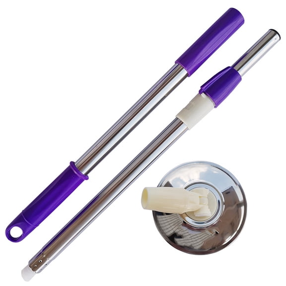 COOPHYA Rotating Mop Handle Replacement in Purple Stainless Steel Adjustable for Home Cleaning