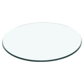 RENACLIPY Round Tempered Glass Table Top, Clear, Smooth , Easy to Clean, for Home and Office Use