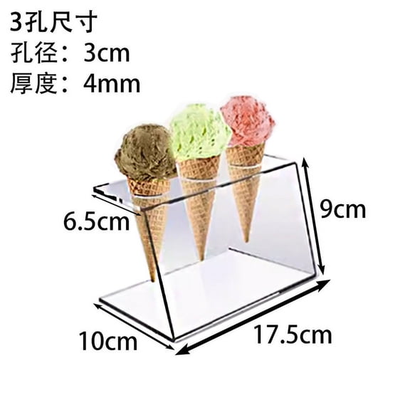 RENACLIPY Ice Cream Cone Holder Transparent Design 1Pcs