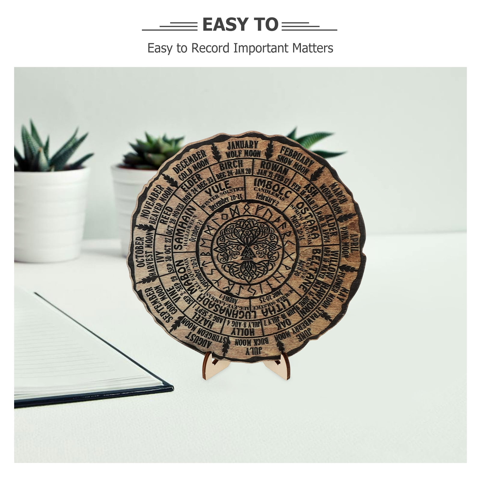 LEXSOMEO Tree Calendar for Home Office Wooden Calendar Decoration Wood ...