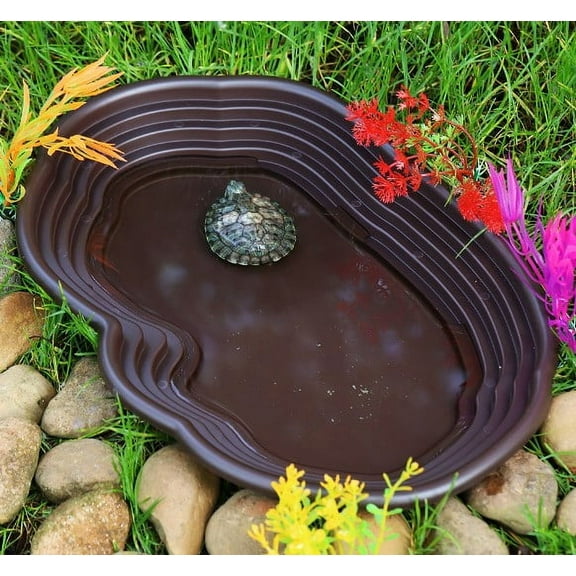LEXSOMEO Turtle Habitat Accessory Tortoise Soaking Tub Turtle Pool Reptile Pond Reptile Water Dish Large Reptile Water Bowl Tortoise Feeding Dish