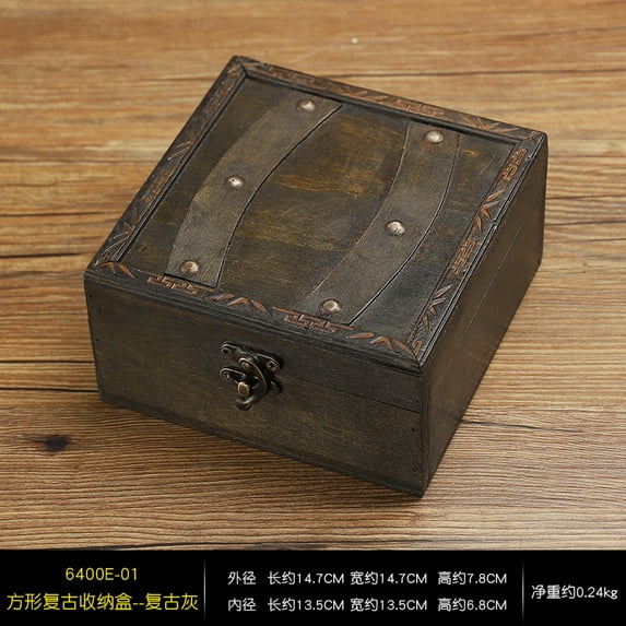 RENACLIPY Dark Brown Wooden Jewelry Organizer Box with Lid, Storage Case for , Necklaces, Earrings, and Accessories