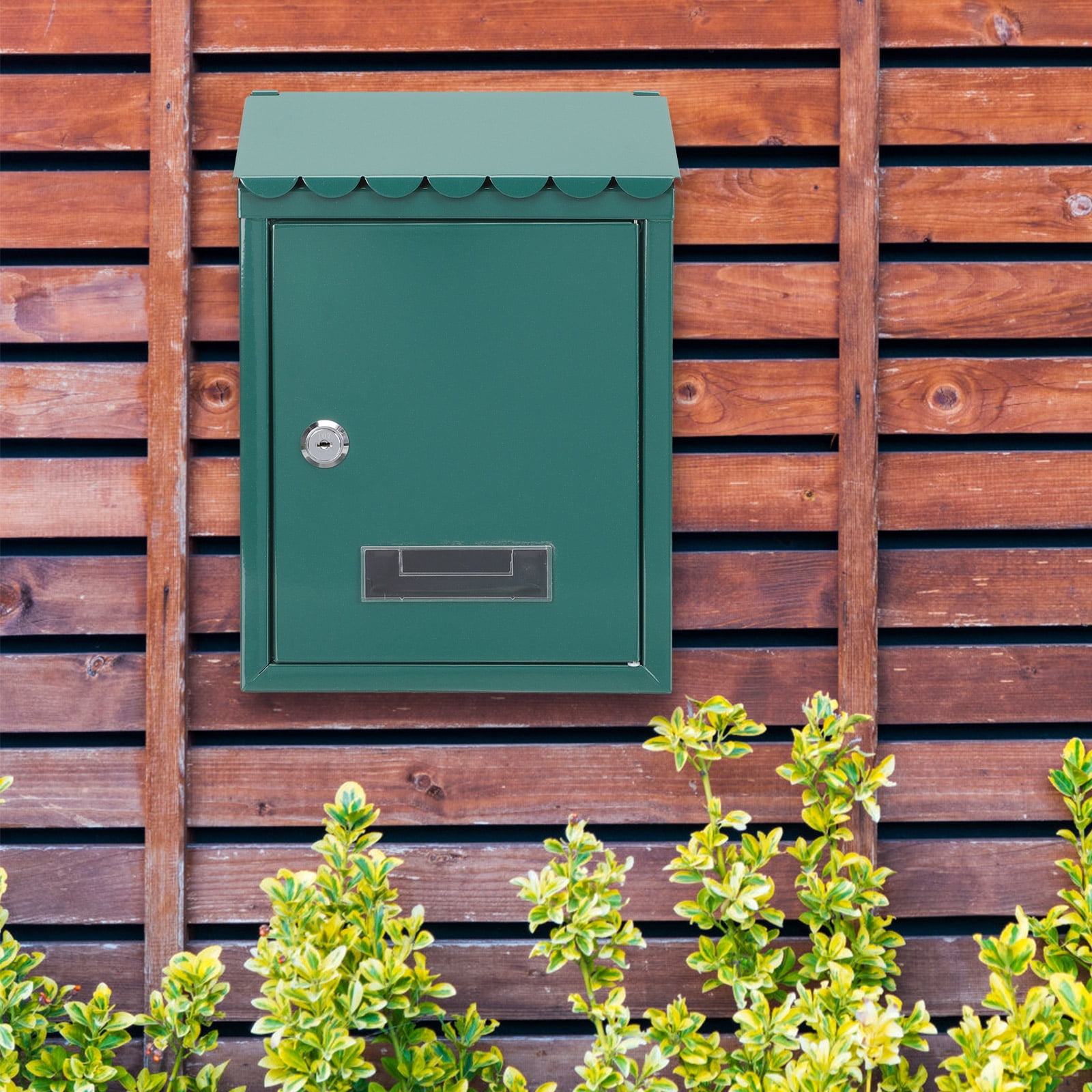 RENACLIPY Vintage Green Iron Wall Mailbox - Polished Finish, Smooth Edges, Outdoor Decor