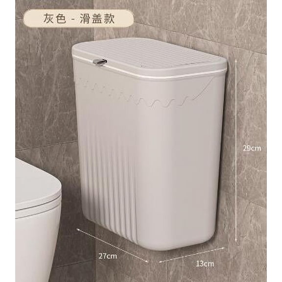 LEXSOMEO Wall Mounted Trash Can With Sliding Lid Large Capacity Hanging Trash Bin Space Saving Counter Waste Kitchen Compost Bin For Kitchen Bathroom Toilet