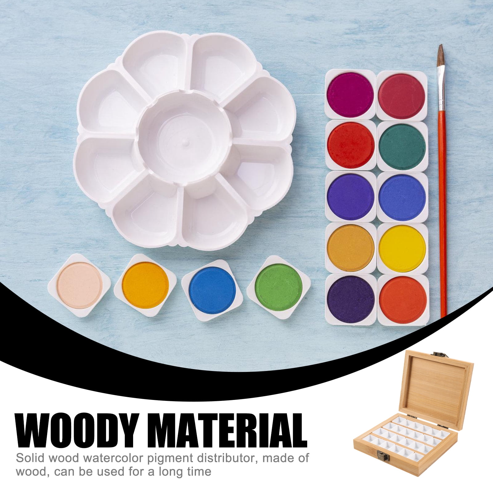 RENACLIPY Aluminum Alloy Watercolor Palette Box with Assorted Colors, Portable Plastic Case, 1 Piece for Artists