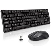LEXVARO Wireless Keyboard and Mouse Combo, 104 Full Size Keyboard, 2.4GHz Portable for Computer, Mac, Laptop, PC, Window