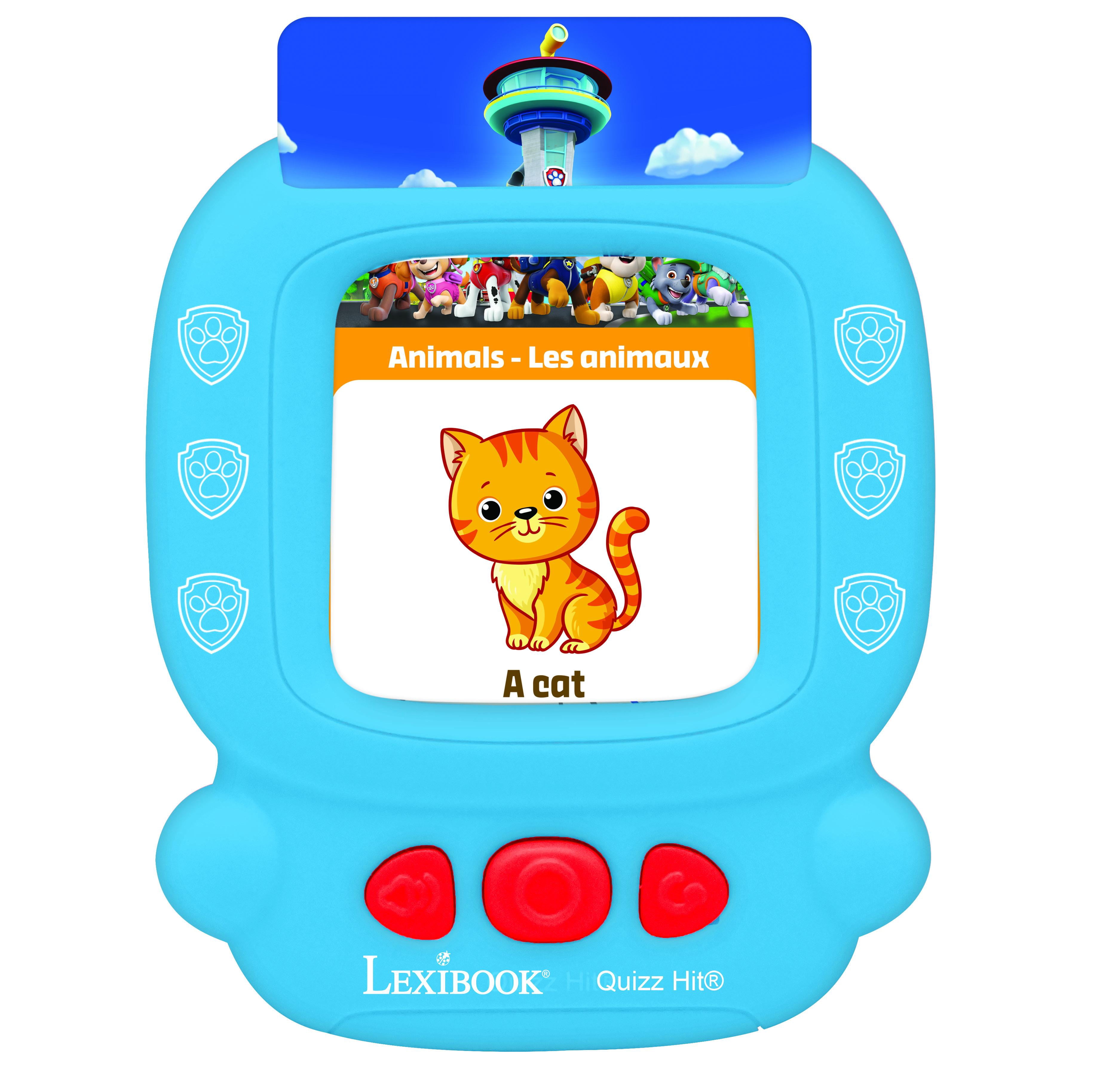 Lexibook Paw Patrol, Bilingual Interactive Card Reader, Audio Toy to Learn English and Spanish, 150 Double-sided Educational Cards, Educational Quiz & Flashcard Machine, Blue/red