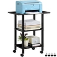 thumbnail image 1 of LEYAOYAO 3-Tier Printer Stand with Wheels & Adjust Feet, Computer Tower Stand, Metal Rolling Cart for Case Printer, Black, 1 of 7