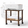 thumbnail image 1 of LEYAOYAO Brown Printer Stand for Desk, 2 Tier Desktop Printer Shelf, Computer Monitor Riser Stand for Home Office, 1 of 7