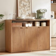 LEYAOYAO Buffet Cabinet with Storage, 45" Wooden Sideboard Cabinet with/Adjustable Shelf, Fluted Accent Cabinet for Dining Room, Kitchen, Brown