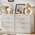 thumbnail image 1 of LEYAOYAO White 5-Drawer Dresser Set of 2, 34" Tall Modern Adult Chest with Metal Handles & Curved Design for Bedroom, Living Room, Hallway, 1 of 7