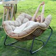 thumbnail image 1 of LEYCAY Outdoor Rocking Chair, Wicker Lounge Rocking Chair, Indoor & Outdoor Chair, Beige, 1 of 6