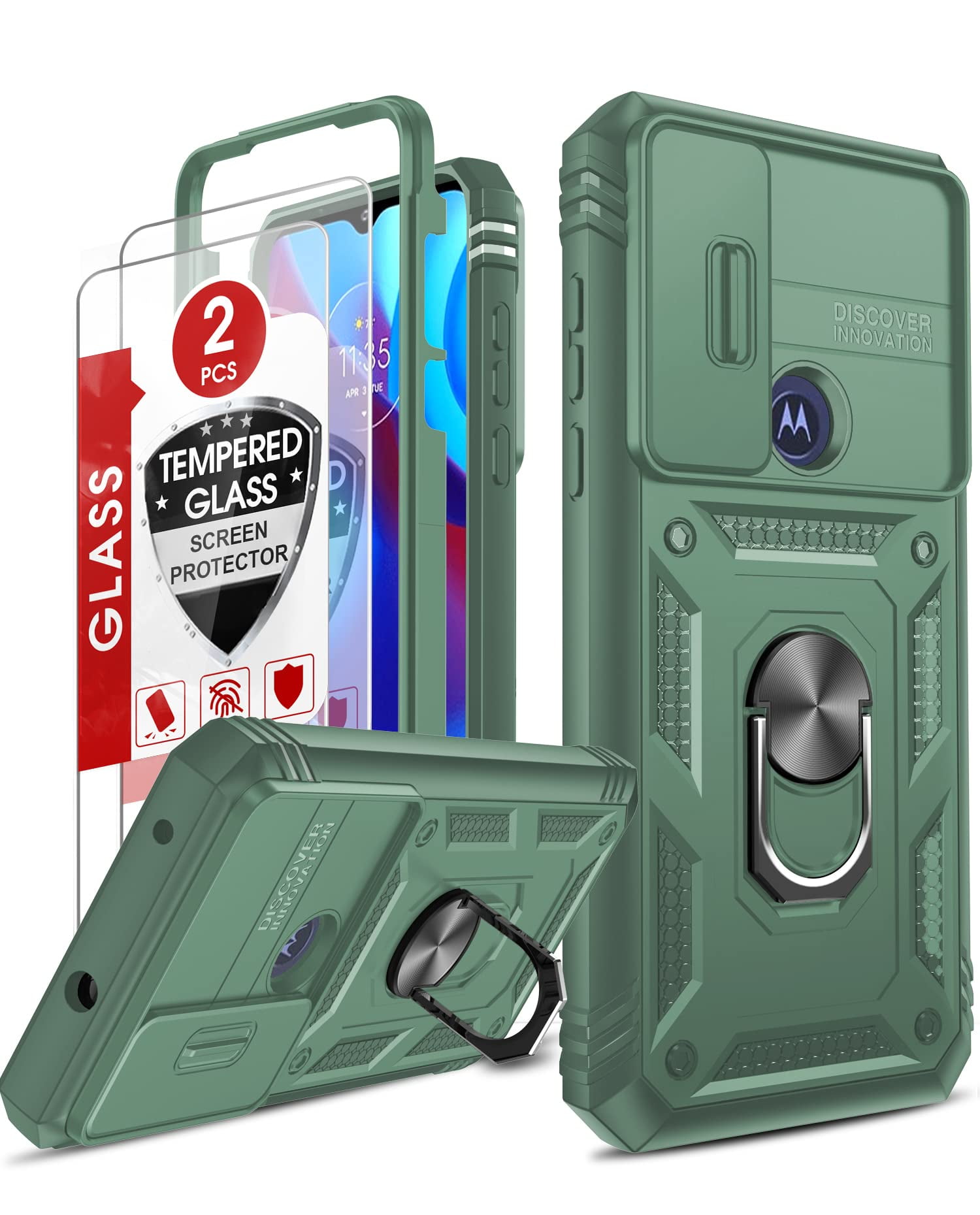 LEYI Moto G Pure Case, Moto G Pure Case with Slide Camera Cover + [2 ...