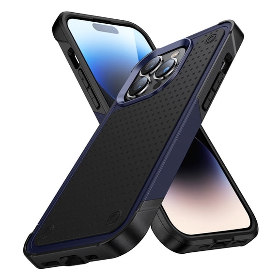 LEYI for iphone 15 Pro Case, Dual Layer Heavy Duty Protective Phone Cases for iphone 15 Pro New, Blue