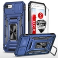 thumbnail image 1 of LEYI iPhone 8 Case, iPhone 7 Case, iPhone SE 2022 Case with Screen Protector [2 Pack], [Slide Camera Cover Protection] Military Grade Shockproof Full Body Protective Cover for iPhone 8/7 Case - Blue, 1 of 9