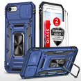 thumbnail image 1 of LEYI iPhone 8 Case, iPhone 7 Case, iPhone SE 2022 Case with Screen Protector [2 Pack], [Slide Camera Cover Protection] Military Grade Shockproof Full Body Protective Cover for iPhone 8/7 Case - Blue, 1 of 9