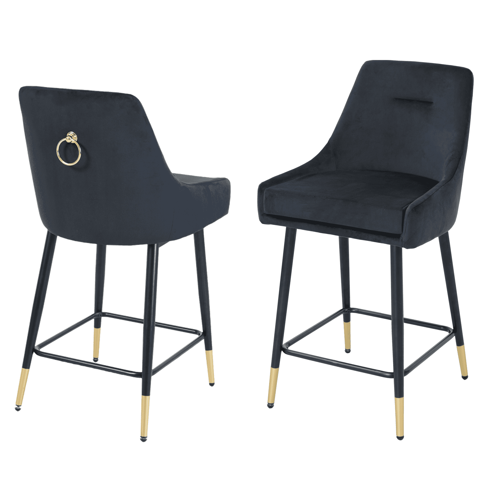 LEZIOA 24'' Kitchen Bar Height Upholstered Bar Stools Set of 2 with