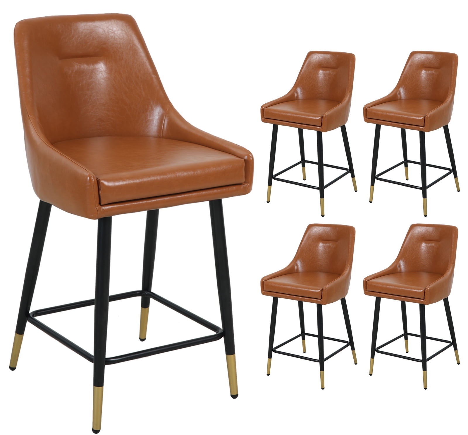 LEZIOA 24'' Kitchen Bar Height Upholstered Bar Stools Set of 4 with