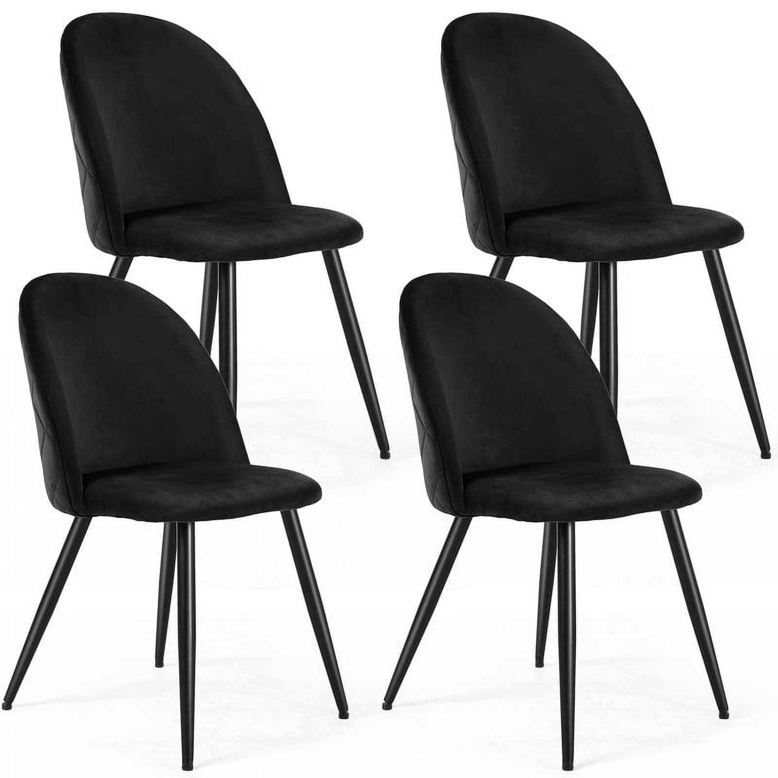 LEZIOA Velvet Dining Chair Set of 4, Modern Dining Room Chairs with