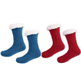 thumbnail image 1 of LEZMORE 2 Pack Slipper Socks for Women Cozy Fuzzy Stocking Socks ,Knit Womens Thick Knit Sherpa Fleece Slipper Socks Grippers, 1 of 11