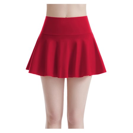 LEZMORE 2 in 1 Women's Tennis Skirt Golf Athletic Skorts High Waisted with Pockets Inner Shorts for Workout Sports, Red M