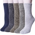 thumbnail image 1 of LEZMORE 5 Pairs Womens Wool Socks Thick Knit Vintage Winter Warm Cozy Crew Socks Gifts, 1 of 17