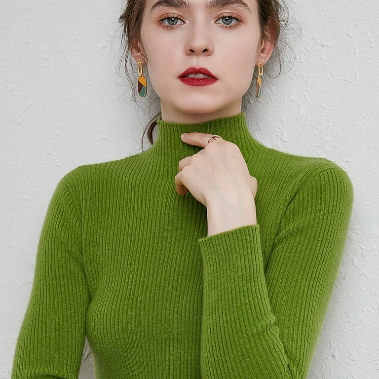 Women's Half Turtleneck Cashmere Sweater, 100% Cashmere Content
