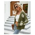 thumbnail image 1 of LEZMORE Cardigans for Women Button Up Open Front Cadigan Sweaters Floral Print Cute Short Knitted Cardigan, 1 of 4
