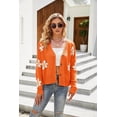 thumbnail image 1 of Cardigans for Women Button Up Open Front Cadigan Sweaters Floral Print Cute Short Knitted Cardigan, 1 of 4