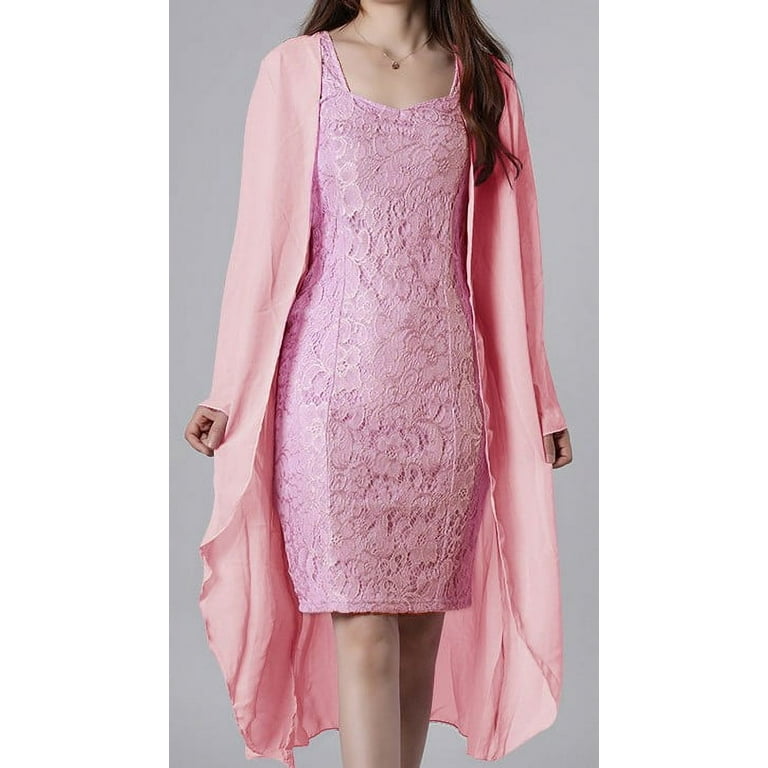 LEZMORE Nightgown Irregular Double - Layer Condole Dress