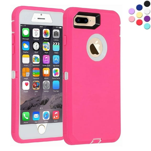 LEZMORE Polycarbonate Heavy Duty Shockproof Triple Layer Rugged Case Compatible with IPhone 7/8 Plus
