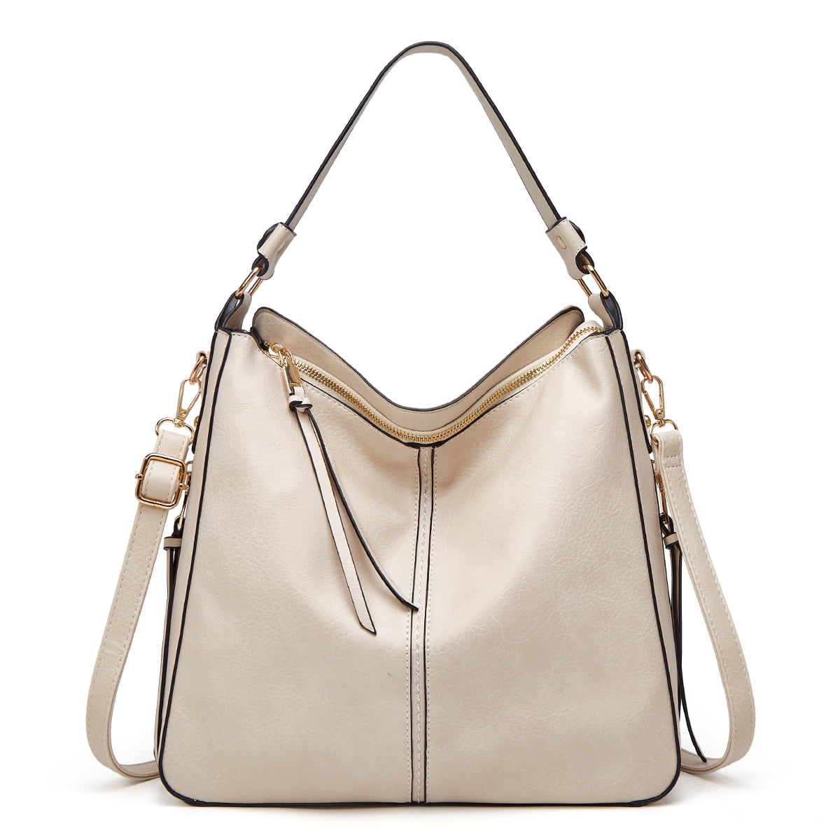 LEZMORE Satchel Purses and Handbags for Women Shoulder Tote Bags Wallets Beige