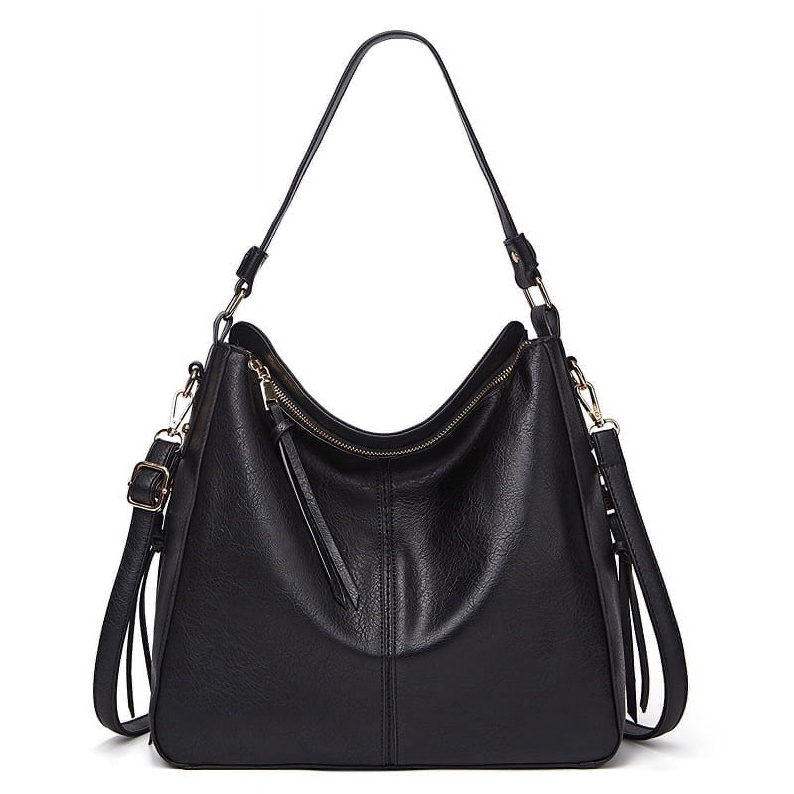 LEZMORE Satchel Purses and Handbags for Women Shoulder Tote Bags Wallets Black