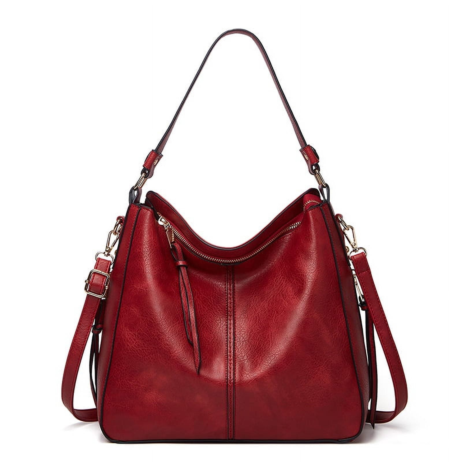 LEZMORE Satchel Purses and Handbags for Women Shoulder Tote Bags Wallets Burgundy