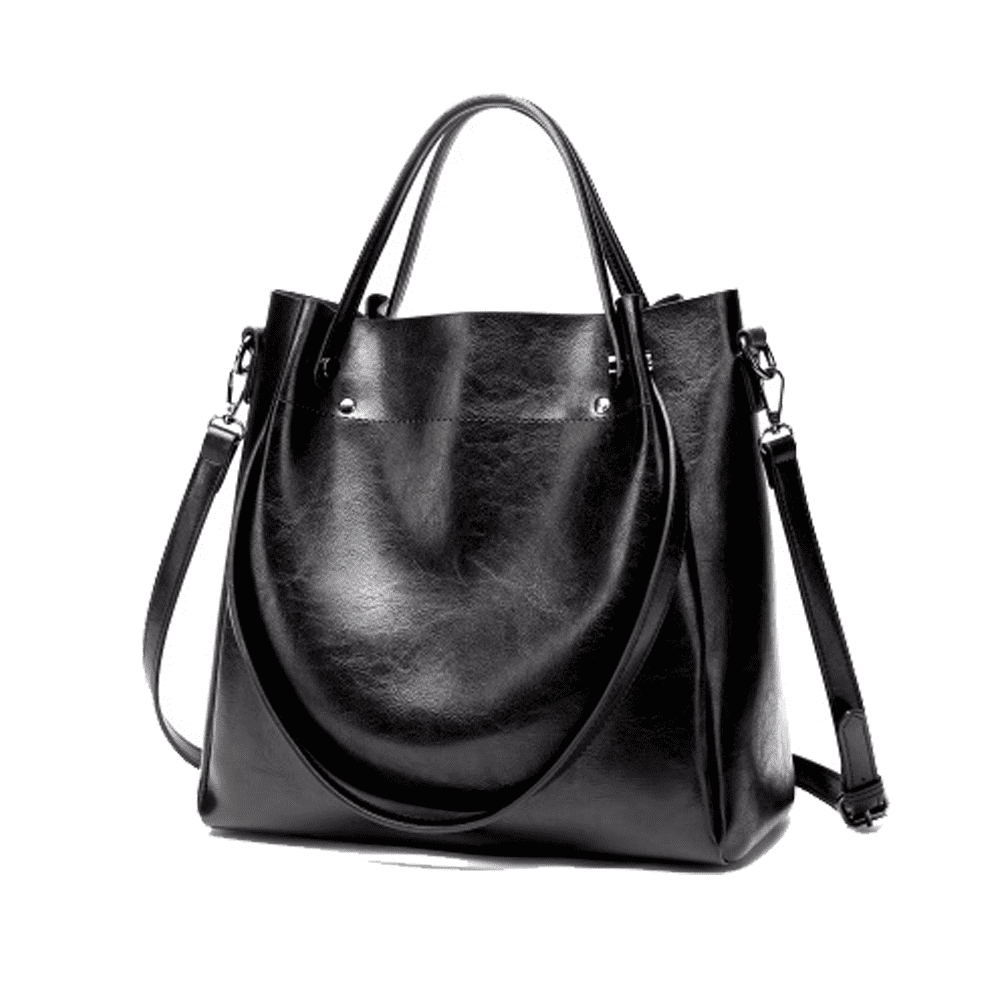 LEZMORE Women Leather Handbag Shoulder Crossbody Bag Tote Satchel Handbag for Christmas Gifts, Black