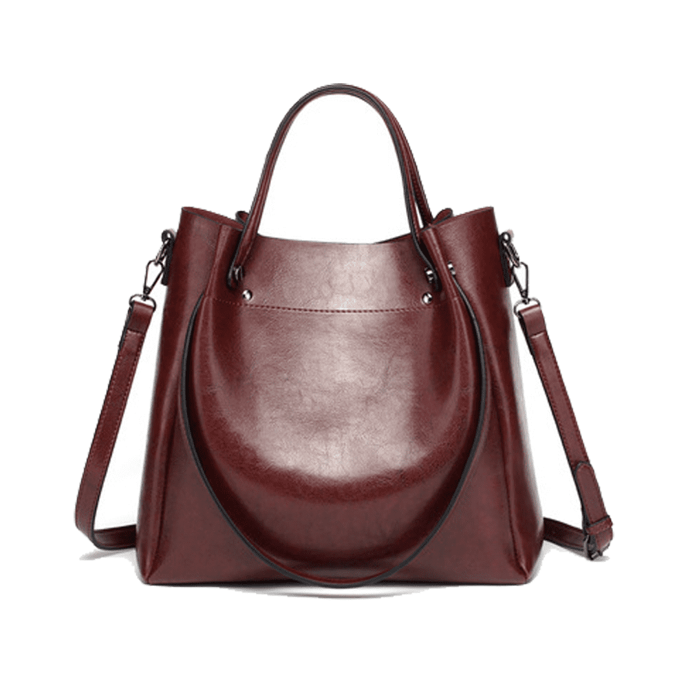 LEZMORE Women Leather Handbag Shoulder Crossbody Bag Tote Satchel Handbag for Christmas Gifts, Brick Red