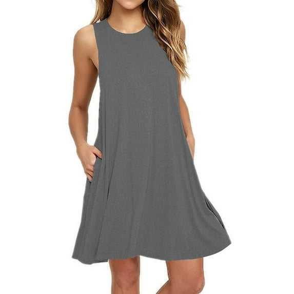 LEZMORE Women Summer Casual Swing T-Shirt Dresses Beach Cover up Loose Dress (US 4-22)