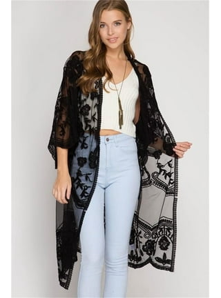 Black kimono sweater deals