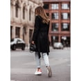 thumbnail image 1 of LEZMORE Women's Belt Waist Gentle Autumn Winter Long Sleeve Suit Collar Double Breasted Fabric Coat Blouse Women S-2XL, 1 of 5